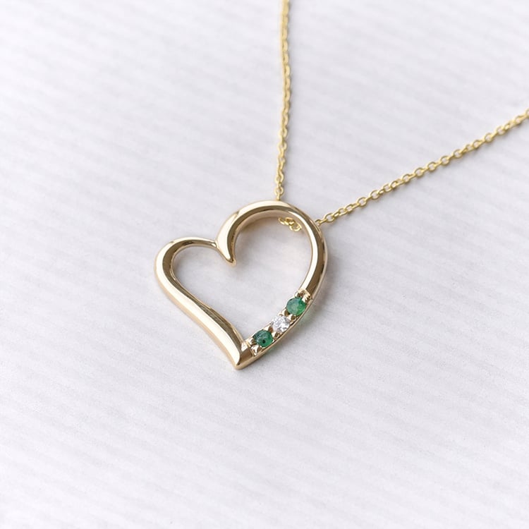 Zlatý náhrdelník ve tvaru srdce 74340