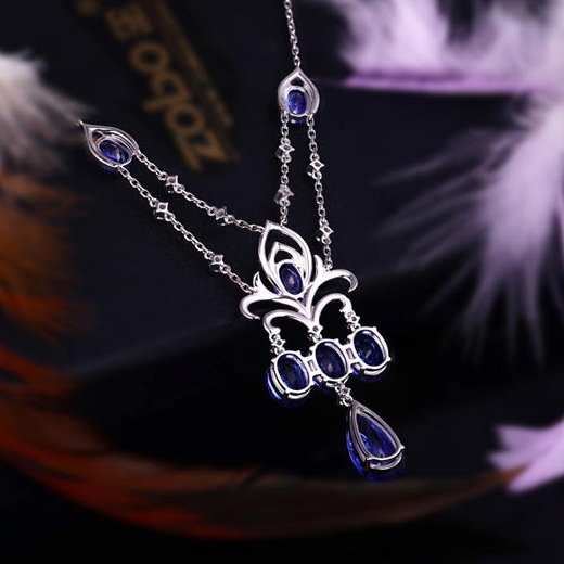Náhrdelník s tanzanitovými slzami 9838