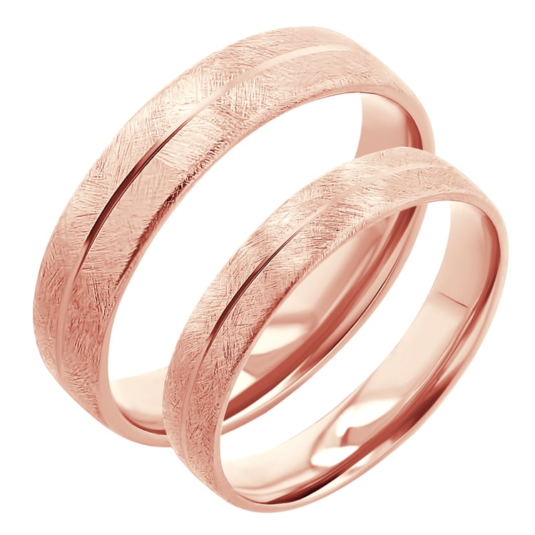 Škrábané snubní prsteny ze zlata Alesha 117517