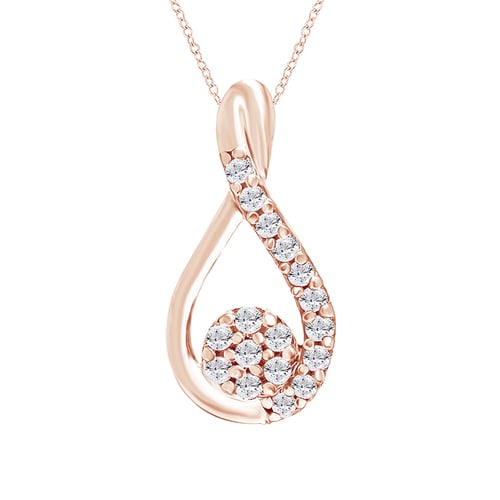 Přívěsek ve tvaru kapky s lab-grown diamanty Aileen