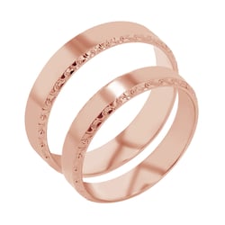 Zlaté snubní prsteny se zdobenými okraji Rahim