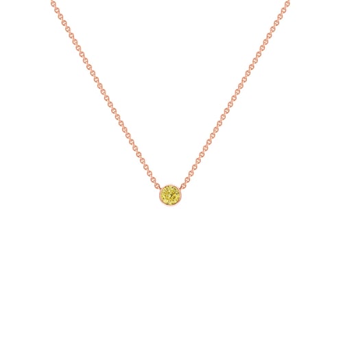Stříbrný minimalistický náhrdelník se žlutým diamantem Glosie