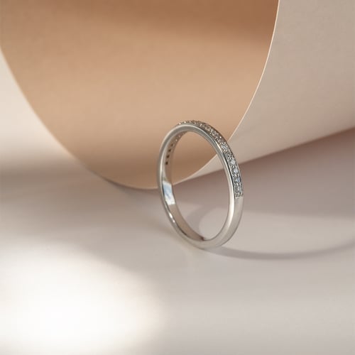 Zlatý eternity prsten s 1.25 mm lab-grown diamanty Mewya