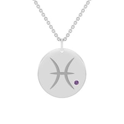 Stříbrný přívěsek se znamením a ametystem Ryby