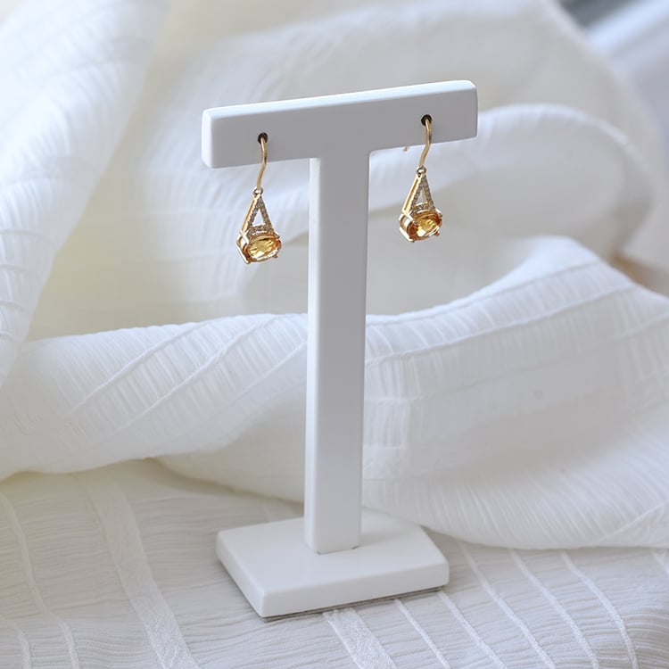 Citrínové náušnice s diamanty 71170