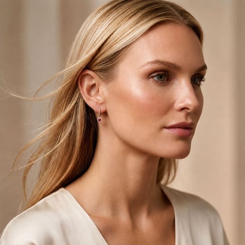 Půvabné stříbrné náušnice s rubíny a lab-grown diamanty Donna