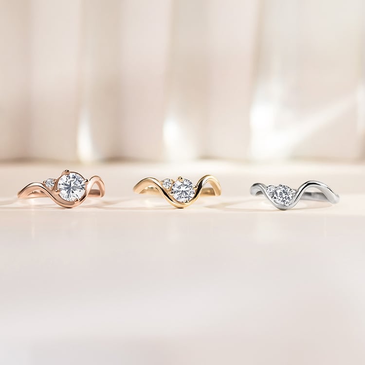 Vlnitý zásnubní prsten 154976