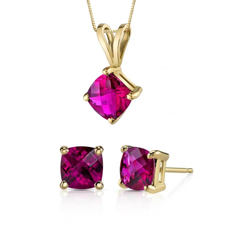 Zlaté šperky s rubíny 9653