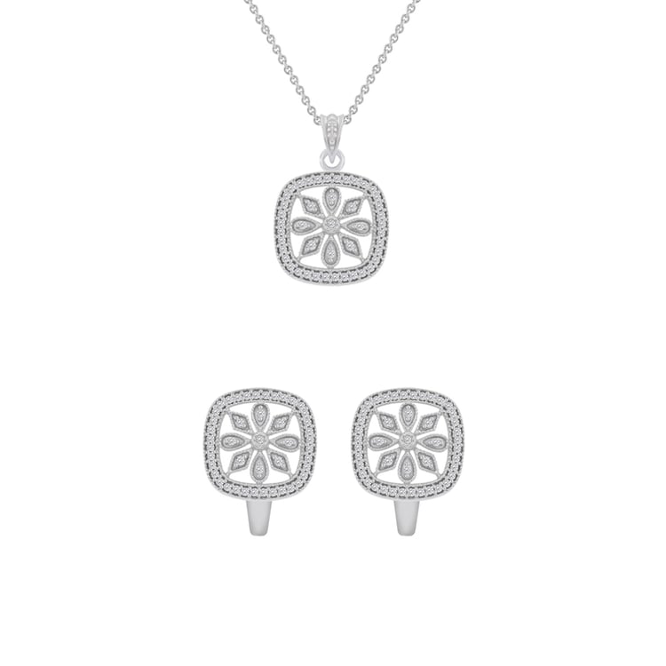 Diamantová květinová kolekce šperků Lavern 44880