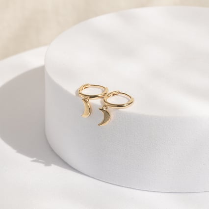 Stříbrné kruhové náušnice s měsíčky Aibek