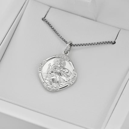 Stříbrný přívěsek se svatým Kryštofem pro řidiče a cestovatele Dio