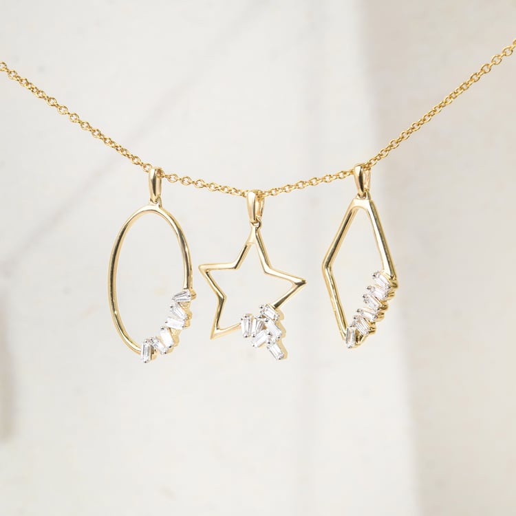 Zlatý přívěsek s lab-grown diamantem ve tvaru hvězdy 164955