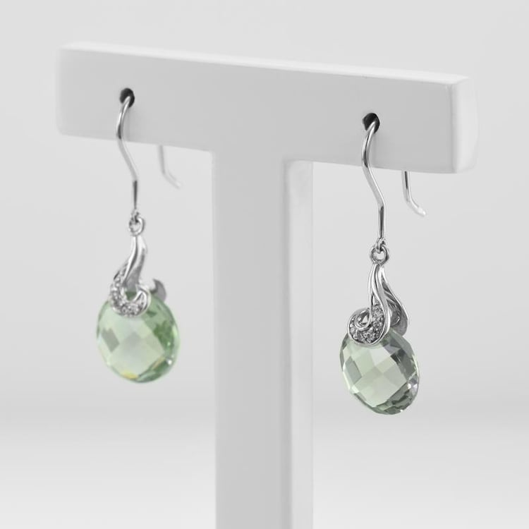 Ametystové náušnice s diamanty 50325