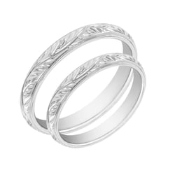 Zlaté vintage snubní prsteny s gravírem větvičky Matu