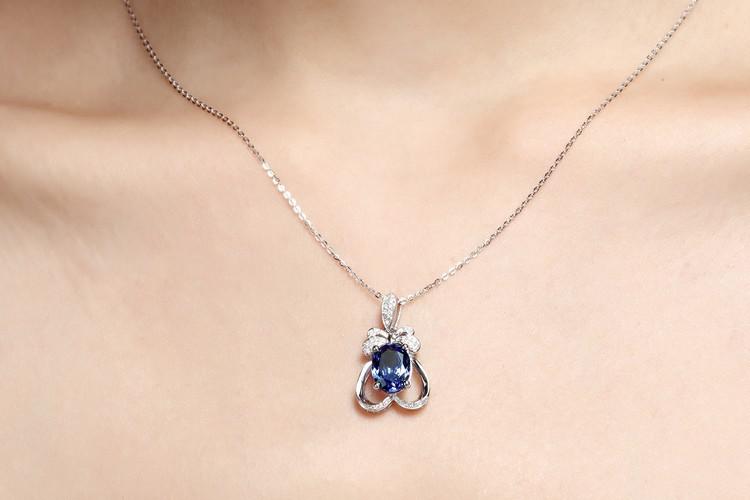 Tanzanitový diamantový náhrdelník 5230