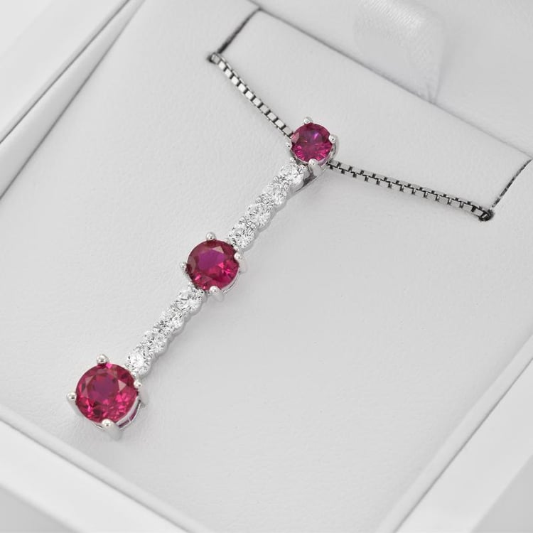 Náhrdelník s rubíny a zirkony 26613
