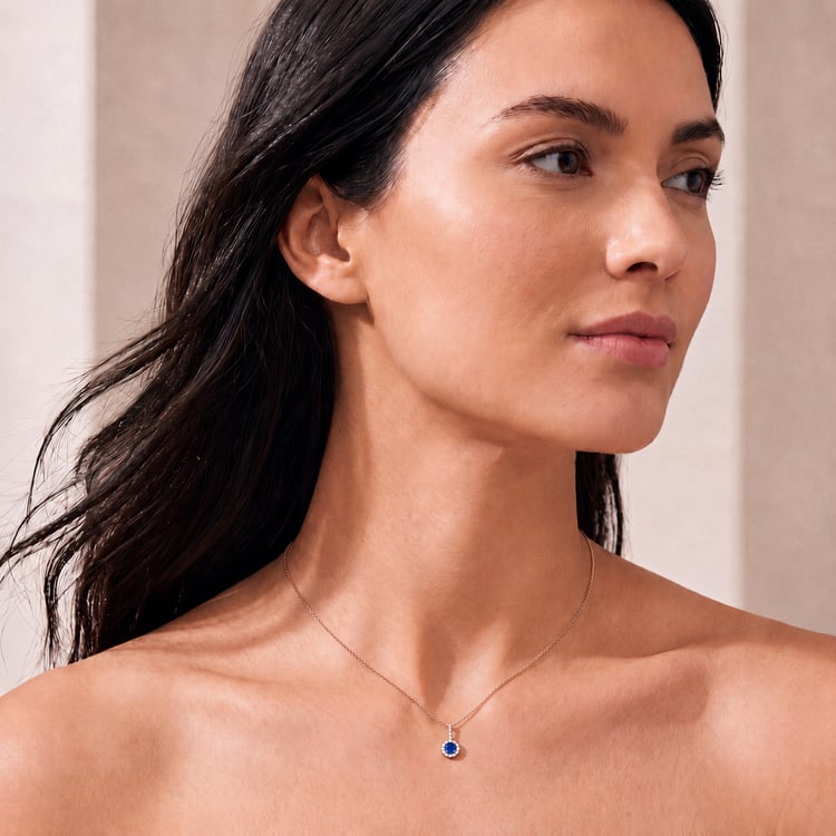 Elegantní přívěsek s modrým safírem a lab-grown diamanty Harvey 171148