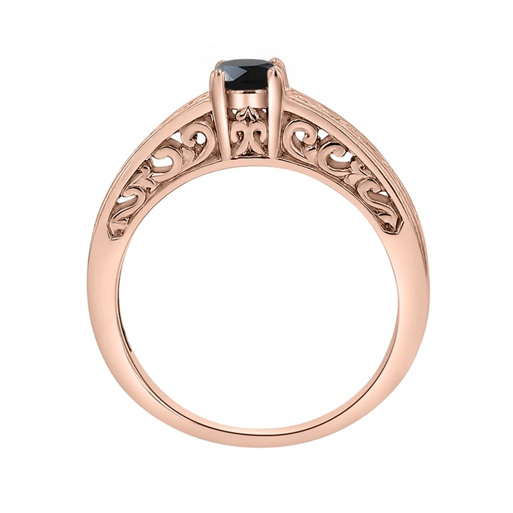 Vintage zlatý zásnubní prsten s černým diamantem Lerien 142020