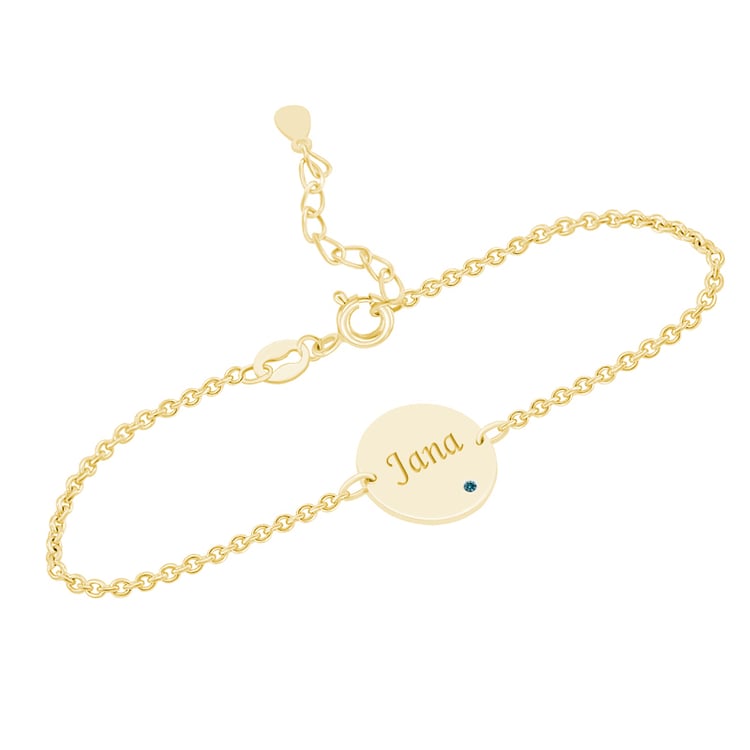 Stříbrný náramek s modrým diamantem a s gravírem dle vaší volby Shalek 142209