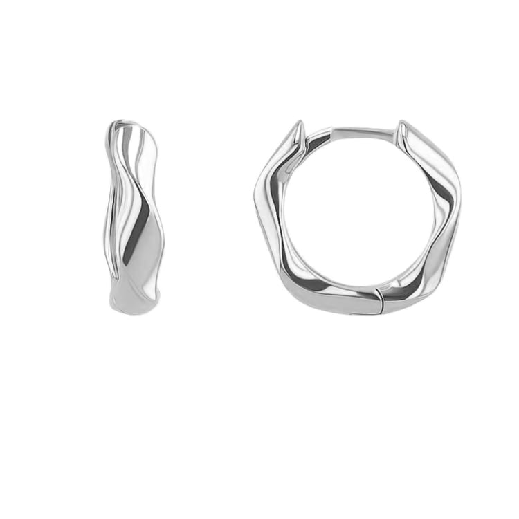 Vlnité kruhové náušnice ze stříbra Tilly 163877