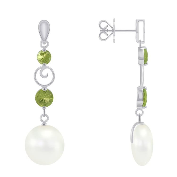 Perlové náušnice s olivíny 44053