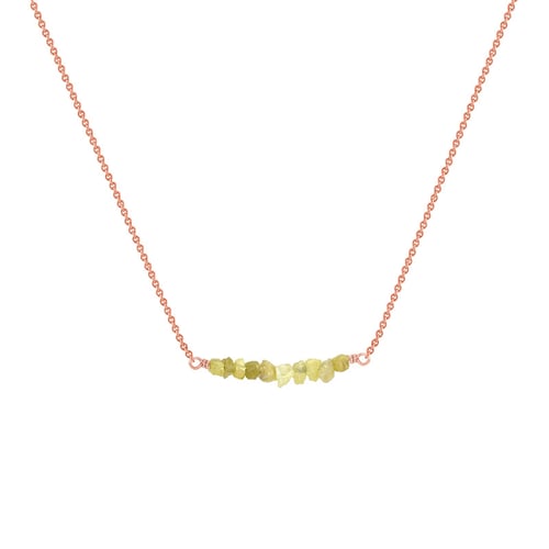 Zlatý choker se žlutými nebroušenými diamanty Inaku