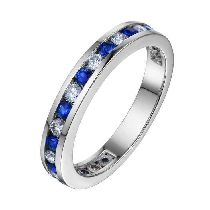 Eternity prsten ze zlata se safíry a diamanty Rinus