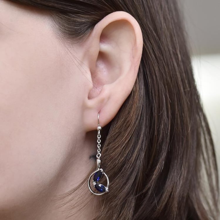 Visací safírové náušnice 29407