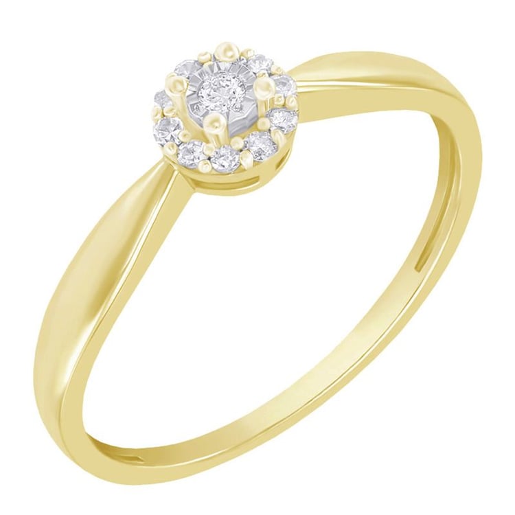 Zlatý zásnubní prsten plný diamantů Arline 155916