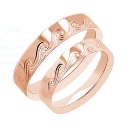 Snubní prsteny s ruční rytinou vln Carlin