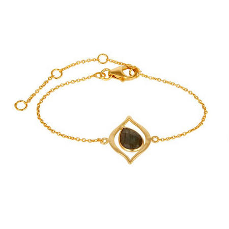 Stříbrný pozlacený náramek s labradoritem Nancee