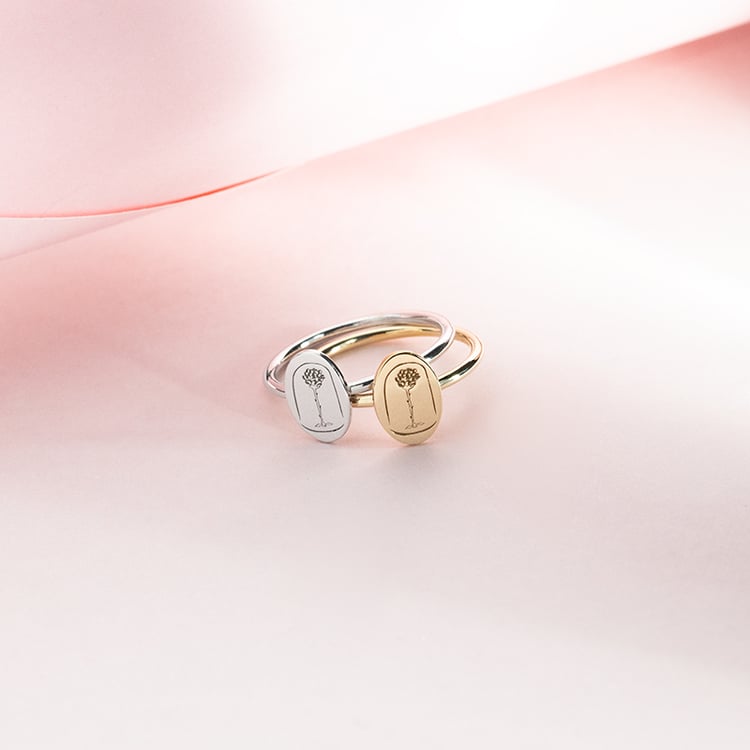 Oválný prsten s gravírem růže Malý princ 150579