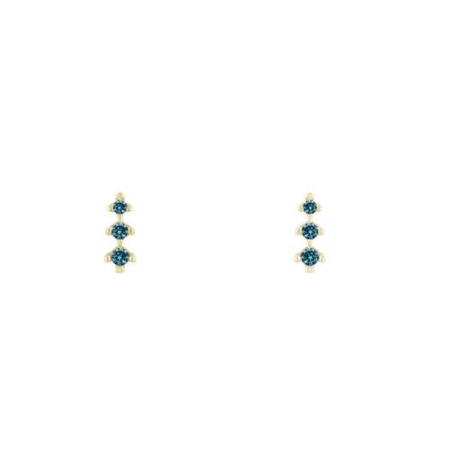 Minimalistické náušnice s modrými diamanty Linus