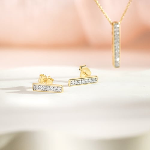 Zlaté náušnice s diamanty Lena