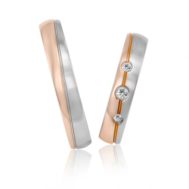 Zlaté snubní prsteny s diamanty Abner 21912