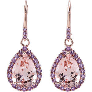 Ametystové náušnice s morganity