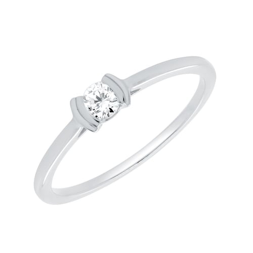 Minimalistický prsten ze stříbra s diamantem Otto