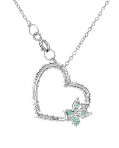 Přívěsek ve tvaru srdce se smaragdy 835