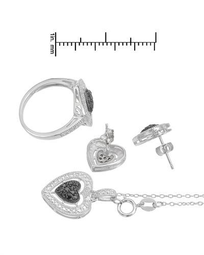 Stříbrná kolekce s černými diamanty 1047