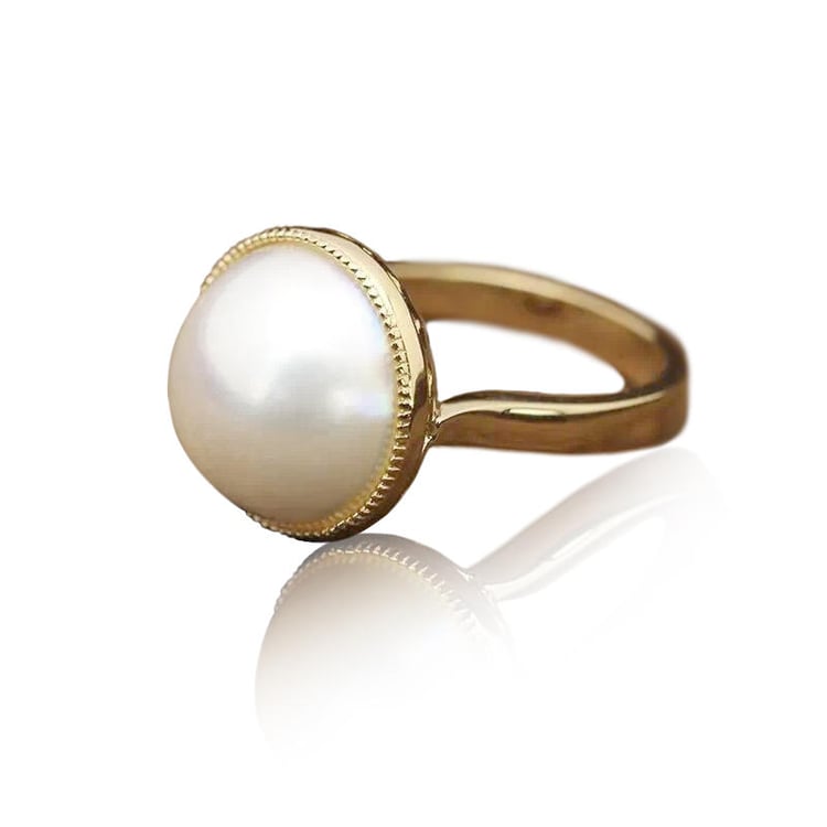 Zlatý perlový prsten se srdíčky Rhianna