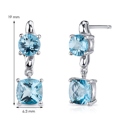 Stříbrné náušnice s modrými topazy Bechet 5953