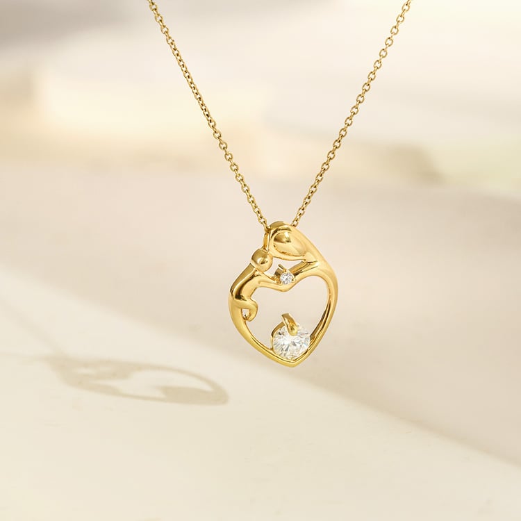 Přívěsek matka a dítě s moissanitem a lab-grown diamantem Ella 161660