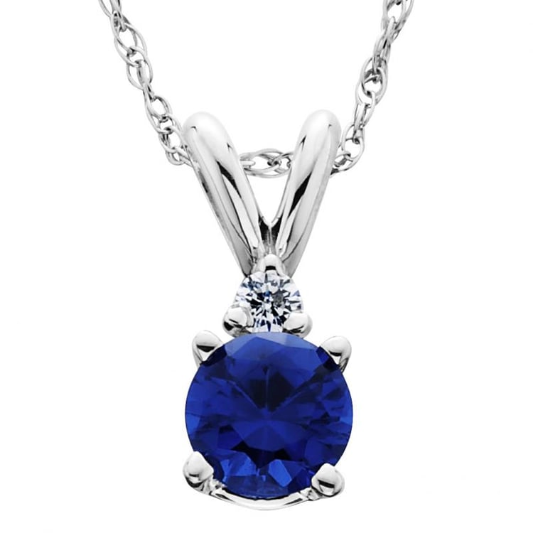 Zlatý náhrdelník se safírem a diamantem