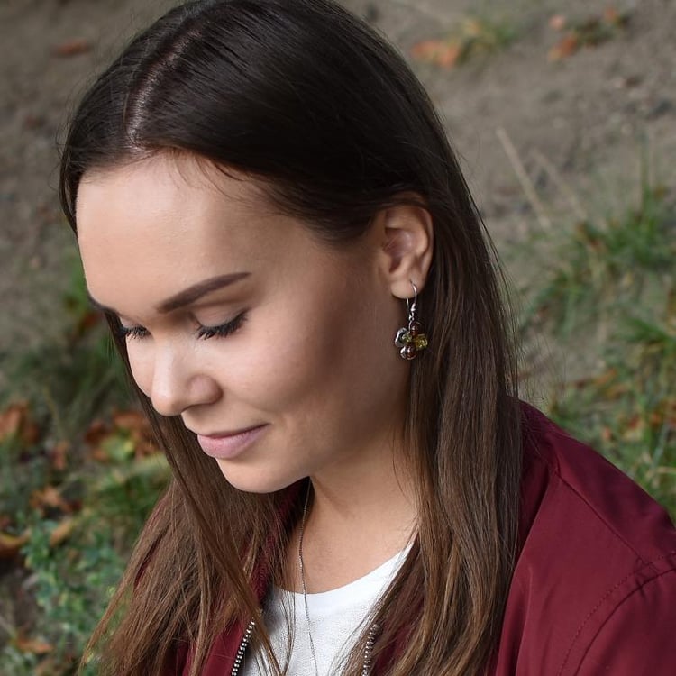 Náušnice s jantary 34523