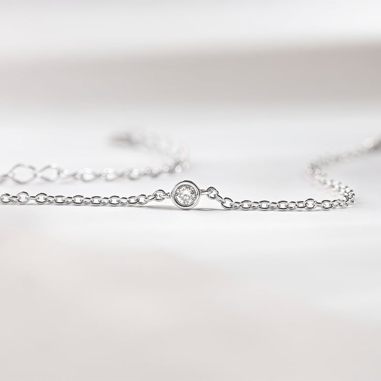 Zlatý minimalistický náramek s diamantem Bonato 153325