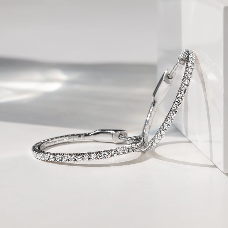 Zlaté flexi kruhové náušnice s diamanty Zeta 142099