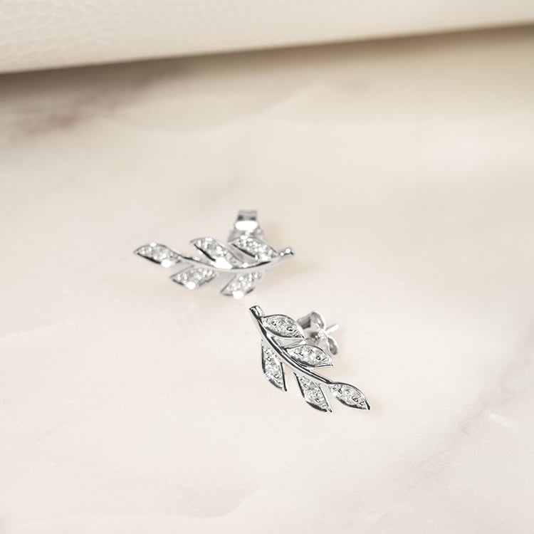 Diamantové náušnice ve tvaru lístků Jooa 135751