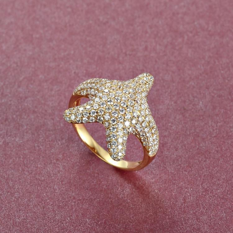 Diamantový prsten ve tvaru mořské hvězdice 5052