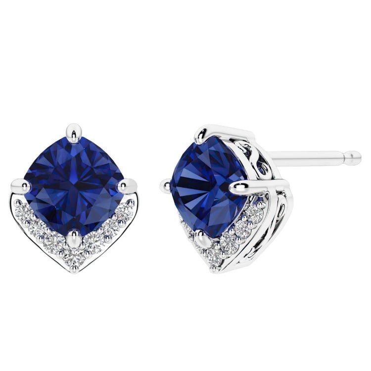 Stříbrné safírové náušnice
