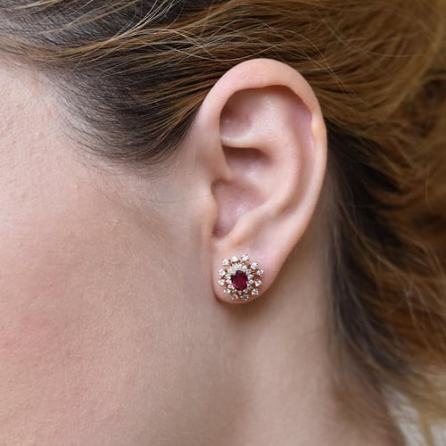 Rubínové náušnice s diamanty Richelle
